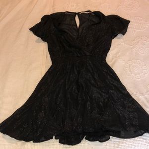 Shimmer Black Mini Dress